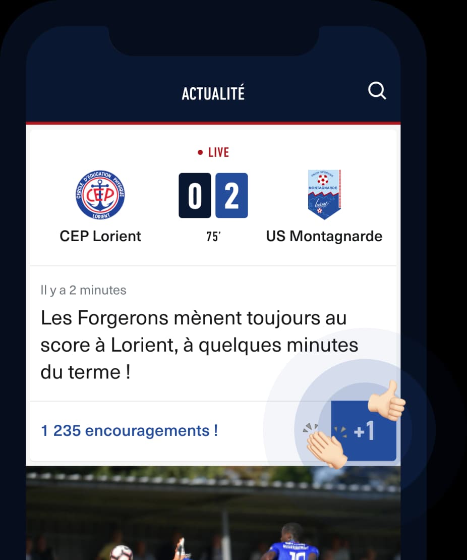 Aperçu de l'application mobile US Montagnarde